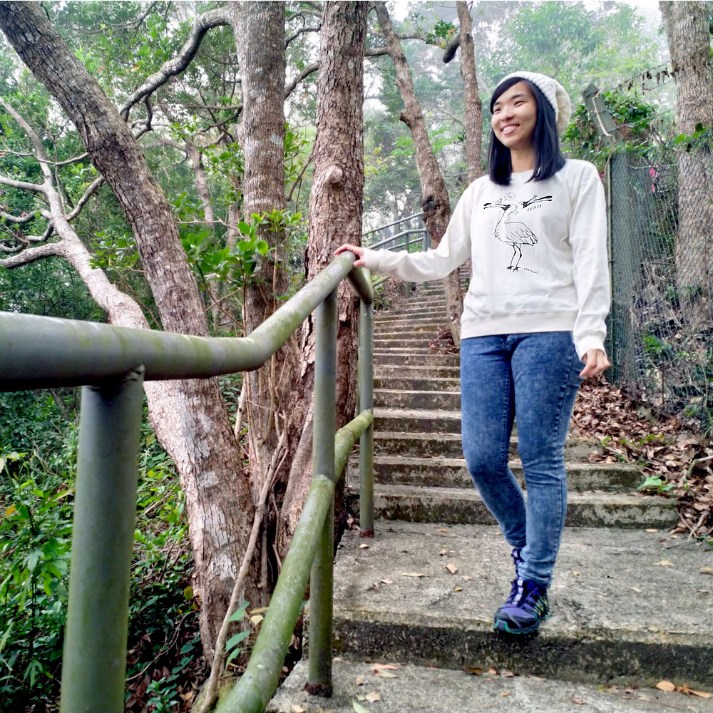 黑臉琵鷺有機棉無領衛衣 Black-faced Spoonbill Organic Sweatshirt
