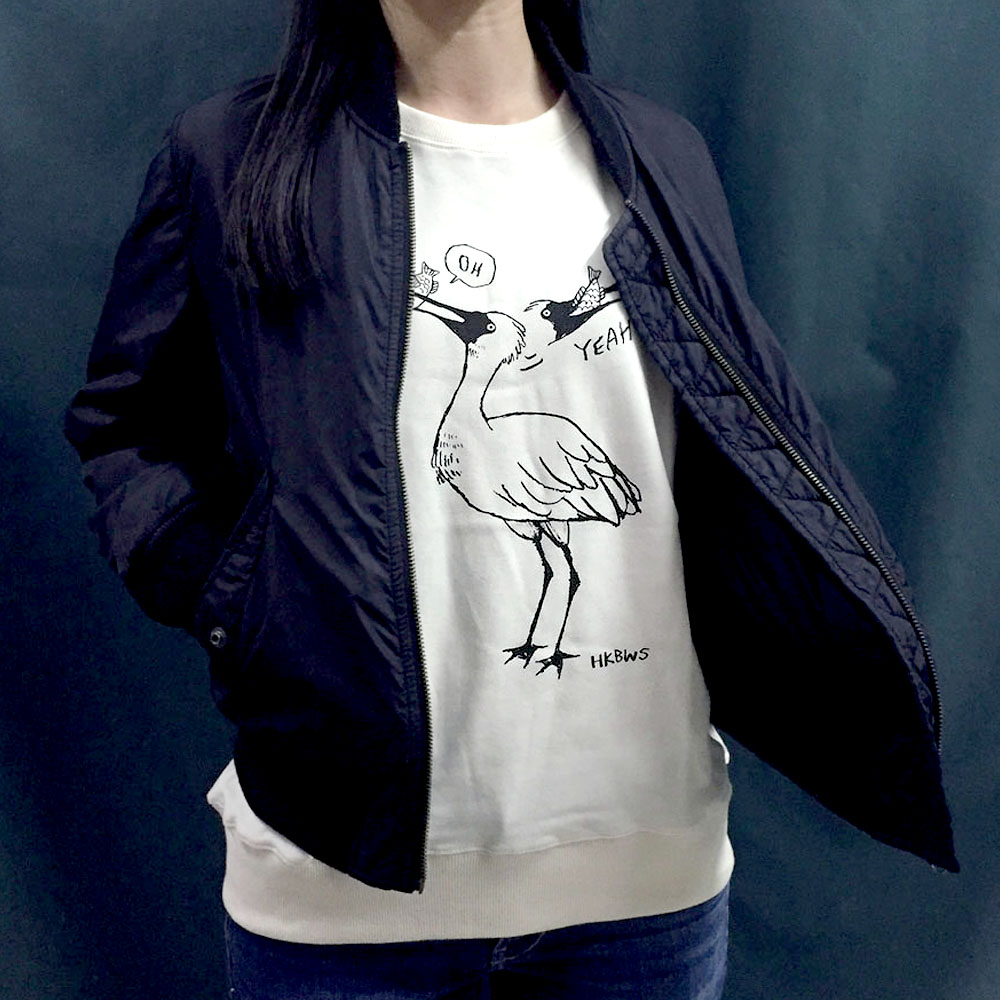 黑臉琵鷺有機棉無領衛衣 Black-faced Spoonbill Organic Sweatshirt