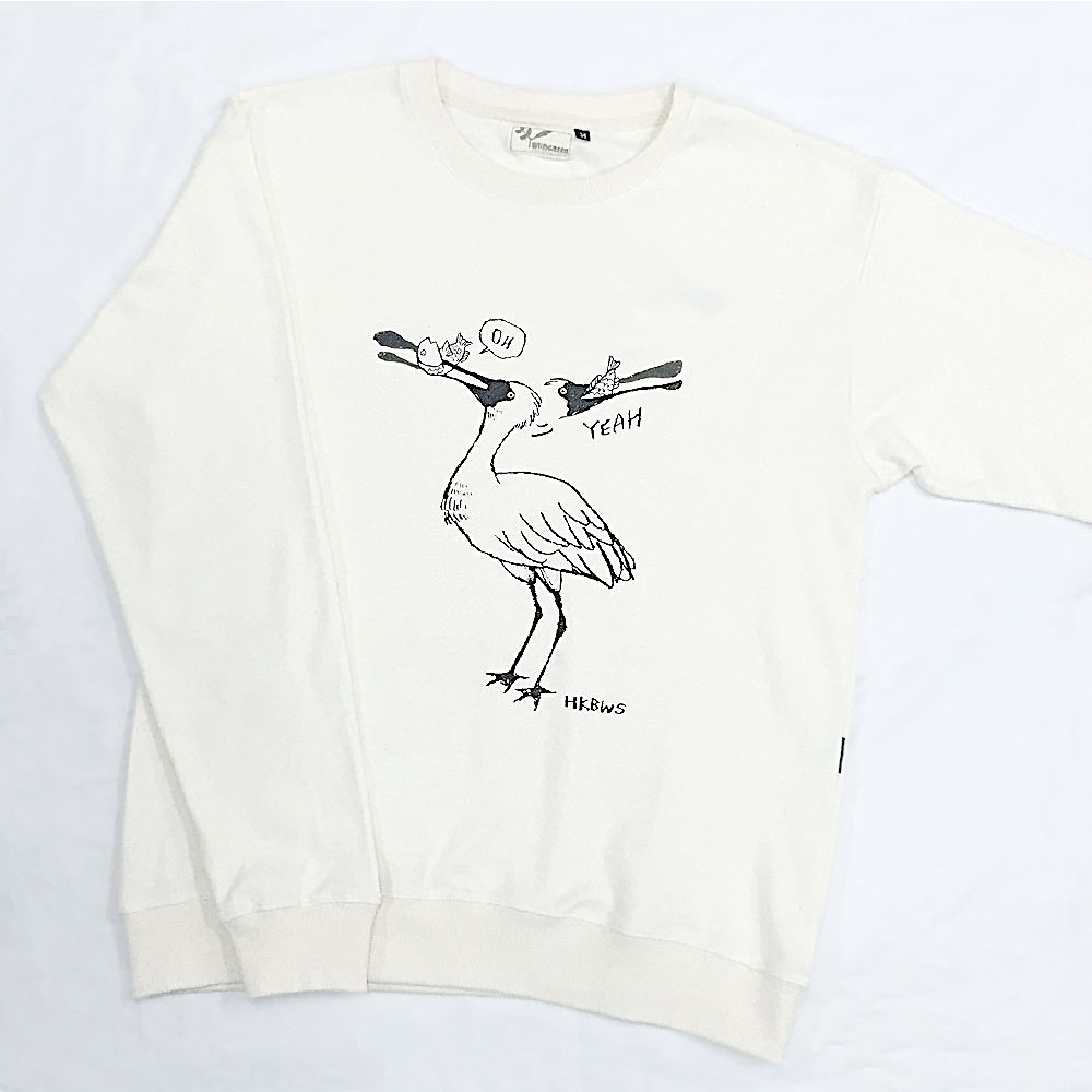 黑臉琵鷺有機棉無領衛衣 Black-faced Spoonbill Organic Sweatshirt